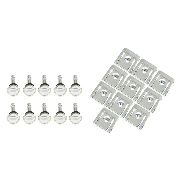 bike it Bike it silver quick release fairing fasteners slip-on 17mm pack of 10